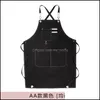 Tabliers Ajustement Toile Pinafore Imperméable Résistant Aux Taches Avec Deux Poches Tablier Cuisine Cuisson Cuisson Chef Coiffeur Drop Deli Otf9T