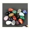 Stone Natural Crystal Egg Ornaments Quartz Healing Crystals Energy Reiki Gem Living Room Decoration Drop Delivery Jewelry Dhbez