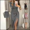 Casual Dresses Sexy Party Club High Waist Off Shoulder Evening Long Dress Elegant Lady Vestidos Spring Summer Solid Women's Tunics