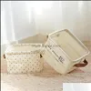 Storage Bags Home Finishing Cotton Linen Bread Basket Cloth Waterproof Foldable Drop Delivery Garden Housekee Organization Otu68