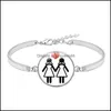 Braccialetti con ciondoli Gay Lesbian Pride Rainbow Sign Bangle For Wome Bracciale da uomo in vetro rotondo Moda Amicizia Gioielli Lgbt In Bk 288 G Otnap