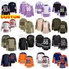 Custom 2022 Reverse Retro 2.0 Hockey Jerseys Camo 싸움 암 McDavid Draisaitl Nugent-Hopkins Kane Campbell Gretzky 간호사 Hyman Foegele Ryan McLeod Skinner Kulak