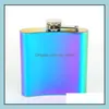 Hip Flasks 6Oz Cooper Color And Rainbow Plate Stainless Steel Flask With Funnel Sn3361 Drop Delivery Home Garden Kitchen Dining Bar Dhyzl