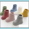 Socken Winter Baby Anti-Rutsch-Verdickung Boden Fest Mittelrohr Geborene Socke Warme Säuglingsschuhe 7 Farben Drop Lieferung Kinder Mutterschaft Gerinnsel DH52O