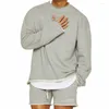 Ensembles de course Muscle Fitness mode sport costume d'entraînement pull Sweatershirt hommes ensemble short et haut ample à manches longues