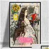 Dipinti Mona Lisa Graffiti Wall Art su una tela divertente La pittura Immagini artistiche per soggiorno Decorazione domestica Drop Delivery Dh9Pk