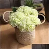 Flores decorativas Guirnaldas Hortensia Ramo artificial Seda Floración Peonía falsa Mano nupcial Flor Rosas Boda Centros de mesa Dec Ot5Ej