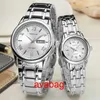 Wristwatches GUANQIN Business Couple Watch Set Luxury Stainless Steel Men Women lovers Wrist Watch Quartz Watch Women Clock Man233s