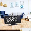 Desk Table Clocks Fm Radio Led Digital Smart Alarm Clock Watch Electronic Desktop Usb Wake Up With Projection Time Drop Delivery H Dhdqn
