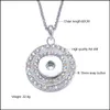 Collane con ciondolo Noosa Gioielli con bottone a pressione Collana piena di cristallo con catena a maglie Fit 18mm Pendenti con consegna a goccia da donna Dhtju