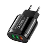 USB -v￤ggladdare QC 3.0 Snabbladdning 1 Port och 3 portar US EU Plug Fast Charging 3.1A Mobiltelefonadapter