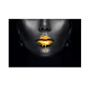 Paintings Golden Lips Painting Canvas Prints Sexy Woman Mouth Wall Pictures For Living Room Modern Home Decor Black Sliver Cuadros D Dhtbd