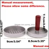 고기 가금류 도구 고품질 원형 모양의 라운드 모양 코팅 햄버거 프레스 알루미늄 합금 햄버거 쇠고기 그릴 버거 주방 F DHETZ