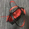 ブランド女性の大きなバッグプラットフォードゥードリングデザイナーハンドバッグトートコンポジットハンドバッグ本革の赤い底財布肩265q