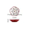 Bols Rétro Cerise Assiette Plat En Céramique Dîner Salade Fruits Collation Petit Déjeuner Dessert Bol Vaisselle Soupe Drop Delivery Home Garden Kitch Dhkyc