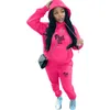 women Tracksuits letter printed Pullover Hooded Solid Color Hoodie Suit Spring And Autumn Thickened Sportswear 20 colors