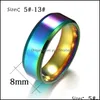 Полосы колец мода 8 мм радужное кольцо для мужчин женщины титановые стальные свадебные посадки размером 513