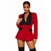 Rood Zwart Blazer Colbert Slim Fit Lange mouw Formele Bruiloft Tuxedos Prom Avondkleding Eendelig