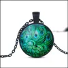 Colliers pendants Collier de cristal de mode avec motif animal charme fait à la main art unique PEACOCK WIGGLING FEATHER BILLAND DE CHOSE OTWK6