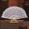 Other Home Decor Lace Hand Fans Wedding Custom Chinese Decoration Flower Pattern Vintage Ornaments Plastic Dance Fan Souvenirs Drop Othr8