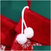 Christmas Decorations 40Cm Large Stockings Santa Elk Fabric Gift Socks Lovely Bag For Children Fireplace Tree Decoration Drop Delive Dhiuv