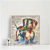 Pinturas dachshund graffiti lona abstrata cães impressões de arte poster moderno quarto pintura de parede de parede de crianças decoração de cuadros goads entregar dhwyi