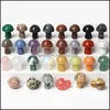 Pedras Crystal Heart Heart Egg Cogumelo Ornamentos de quartzo Cristais de cura Energia Reiki Gem Sala de estar Decora￧￣o Droga Jewe Dhezb