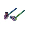 Fashion Smoking Pipes dazzle colorful ice skull glass metal pipe