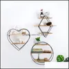 Other Home Decor Nordic Ferro battuto a forma di cuore Rack Camera da letto Soggiorno Scaffale moderno Minimalista Libreria creativa Drop De Ottmf