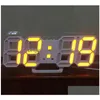 Horloges de table de bureau LED Horloge murale numérique Alarme 3D Date Heure Celsius Veilleuse Affichage Salon Chambre Bureau Drop Livraison H Dhnyh