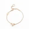 Collar de pulsera de oro de lujo collar de rosa collares de acero inoxidable chapado en cadena simple colgante colgante de joyas de boda para mujeres accesorios