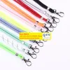 Telefoon lanyard hang rop touw mobiele telefoon nekband lanyard voor ID -kaart sleutelhanger USB badge houder nylon breien sleutelhanger riemen diy lariat