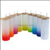 Mugs Color Background Gradient Thermal Sublimation Glass Bamboo Er Frosted St High Temperature Resistant Drop Delivery Home Garden K Otd4E