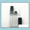 Bottiglie di imballaggio 8ml Tubi vuoti per lucidalabbra Contenitore per imballaggio trasparente per lucidalabbra Rossetto nero opaco quadrato ricaricabile Tubo per olio liquido Dhreh