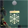 Christmas Decorations Hanging Light Adhesive 3D Visual Effect Acrylic Led Ornament Festival Themed Night For Party Home Supplies Dro Dhypd