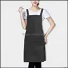 Aprons Fashion Simple Htype Shoder Apron Unisex Kitchen Work Garden Doble Sided Two Pocket Er Smock Drop Delivery Home Textiles Otret