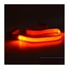 Hundhalsar kopplar 120 cm LED Nylon Glow Pets Puppy Training Straps Lead Rope Leash Car Safety Belt PET Supply Drop Delivery Dh9wr