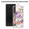 2,0 mm blommakromade fall för Samsung A14 5G S23 Ultra Plus A54 A34 Mjuk IMD TPU -plätering Clear Chockproof Fashion Lace Lady Floral Anti Fignerprints Telefon Back Cover Cover Cover Cover Cover Cover Cover Cover Cover