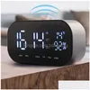 Orologi da tavolo da scrivania Sveglia intelligente digitale Orologio da tavolo elettronico Radio Fm Lettore musicale stereo wireless Usb Wake Up Drop Delive Dhqmf