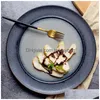 그릇 큰 요리 레스토랑 서양 파스타 스테이크 북유럽 크리에이티브 레트로 얼음 얼음 세라믹 드롭 배달 홈 정원 부엌 DININ DH7E9