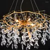 Kroonluchters moderne led kroonluchter kristal luxe goud hall lamp woondecoratie eetkamer sets glans salon indoor home light armatuur