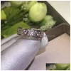 Anelli a fascia Fl Diamond Titanium Steel Sier Love Ring Uomini e donne in oro rosa per gli amanti Coppia gioielli regalo Consegna di goccia Dhdjl