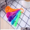 Lepels fabriek direct verkopen colorf meting lepel dubbele schaal keuken bakgereedschap melkpoeder gekleurd plastic 5 -piece set groothandel othot