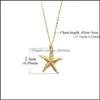 Colares pendentes Moda de liga de liga de cor dourada de cor de ouro colar de casca para mulheres Conch Starfish Design J￳ias de j￳ias Deliver