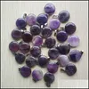 Charms Round Ssorted 18Mm Circle Donut Amethyst Natural Stone Crystal Pendants For Necklace Accessories Jewelry Making Drop Delivery Dhaf9