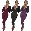 Velvet Jumpsuits Women 3d Leopard bränd ut långärmad zip upp bodycon ett stycke lek för festklubb bär damer vinterkläder