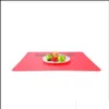 Andra servis 40x30 cm Sile Mats Baking Liner Muitifunktion Oven Mat Heat Insation Antislip Pad Bakeware Kid Table Placemat Drop D Otdax