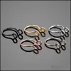 Nose Rings Studs 1Pc Stainless Steel Fake Ring Hoop Septum C Clip Lip Earrings For Women Piercing Body Jewelry Nonpierced Drop Deli Dha6U