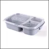 Lunchboxen tassen 3 rooster tarwe st dozen magnetron bento food grade gezondheid diner diner diner diner draagbaar fruit snack opslagcontainer v dh10f