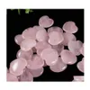 Charms 20mm Herzform ohne Loch Lösche Perlen Rose Quarz Steine ​​Heilung Reiki Kristallkabine für DIY machen Handwerkshandwerk schmieren Schmuck Tropfen Dhizw